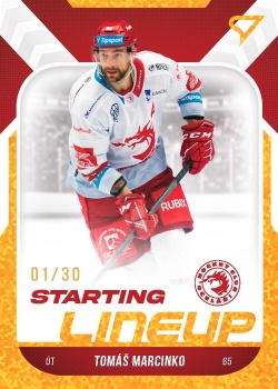 Tomas Marcinko Trinec Tipsport ELH 2022/23 SportZoo 2. serie Starting LINEUP 3rd PERIOD /30 #SL-05